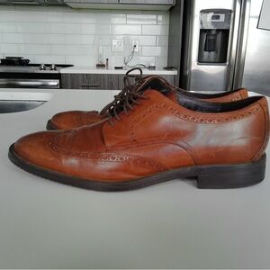 Mens Cole Haan Brown Wingtip Dress Shoes